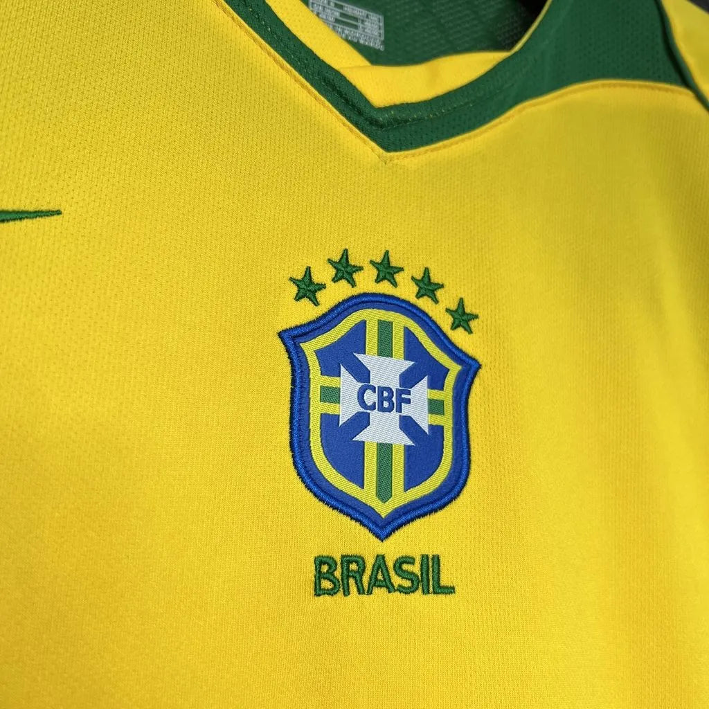 Jersey Retro Brasil 2004 9 Ronaldo  Manga Corta Version Aficionado