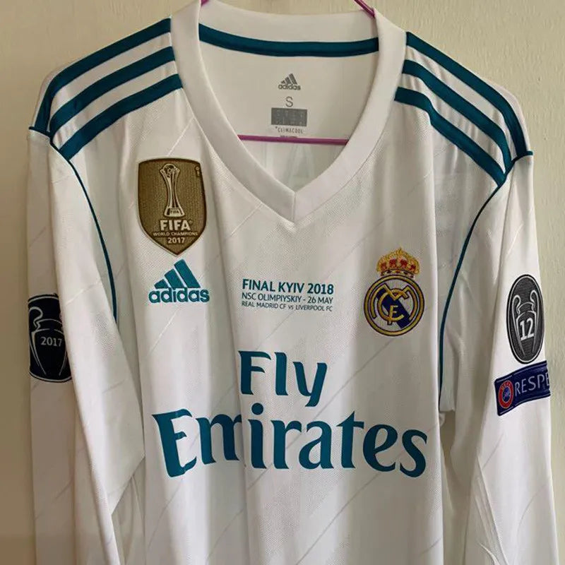 Jersey Retro Real Madrid Hombre 17-18  Ronaldo 7 Manga Larga  Versión Aficionado