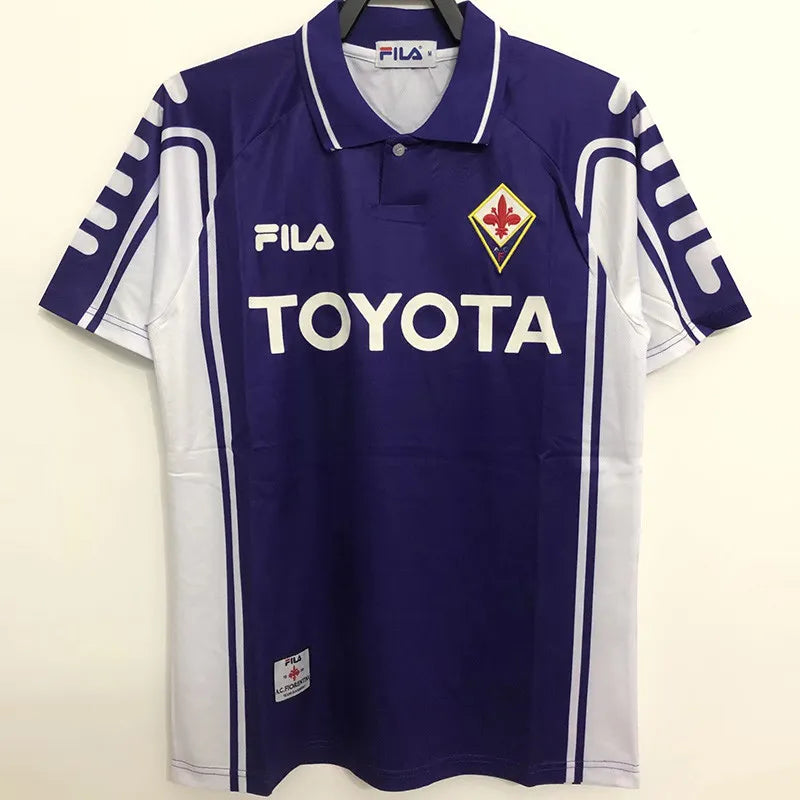 Jersey Retro Florentina Local  99-00 9 Batistuta Manga Corta Version Jugador Calidad Premium