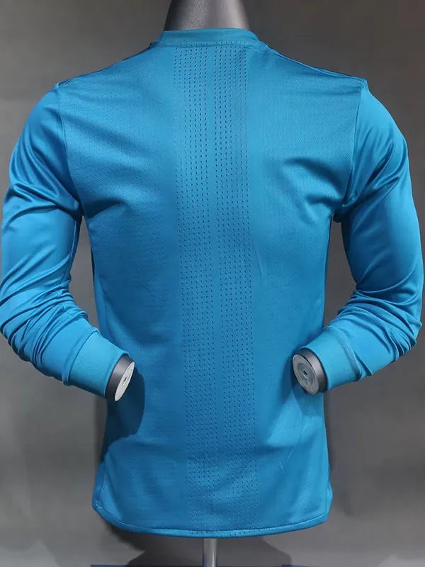 Jersey Retro Real Madrid Alternativa 17-18 Ronaldo 7 Manga Larga Versión Aficionado