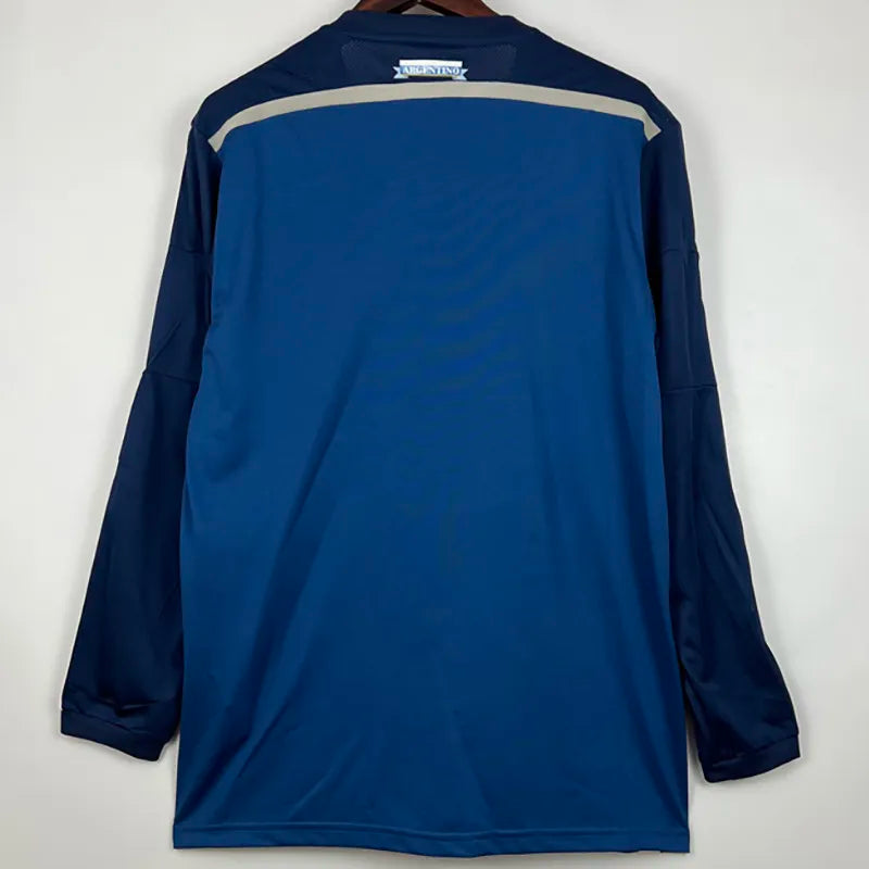 Jersey Retro Argentina Visita 2014 10 Messi Manga Larga Version Aficionado