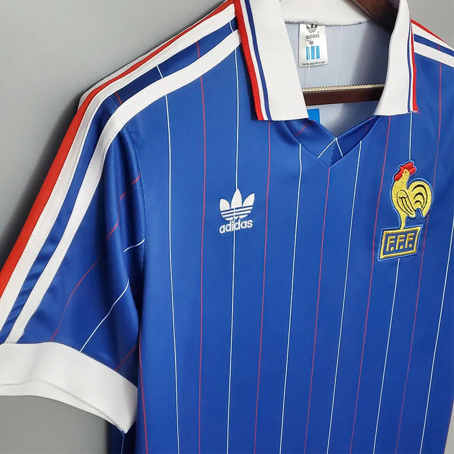 Jersey Retro Francia 1982 10 Platini Manga Corta Version Aficionado