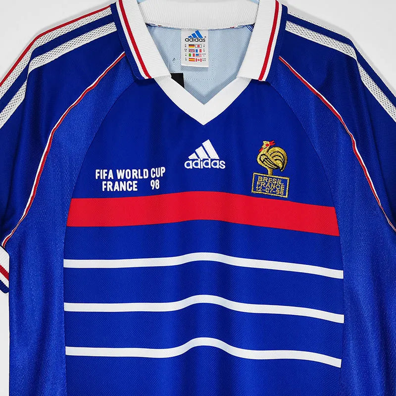 Jersey Retro Francia 1998 10 Zidane Manga Corta Version Aficionado