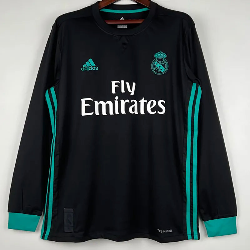 Jersey Retro Real Madrid Visita  17-18  Hombre Ronaldo 7 Manga Larga Versión Aficionado