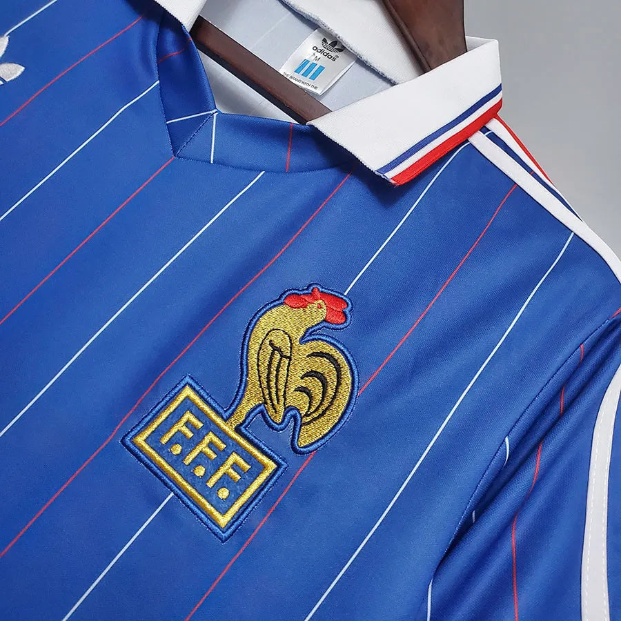 Jersey Retro Francia 1982 10 Platini Manga Corta Version Aficionado