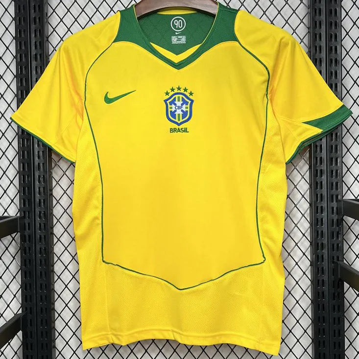 Jersey Retro Brasil 2004 9 Ronaldo  Manga Corta Version Aficionado