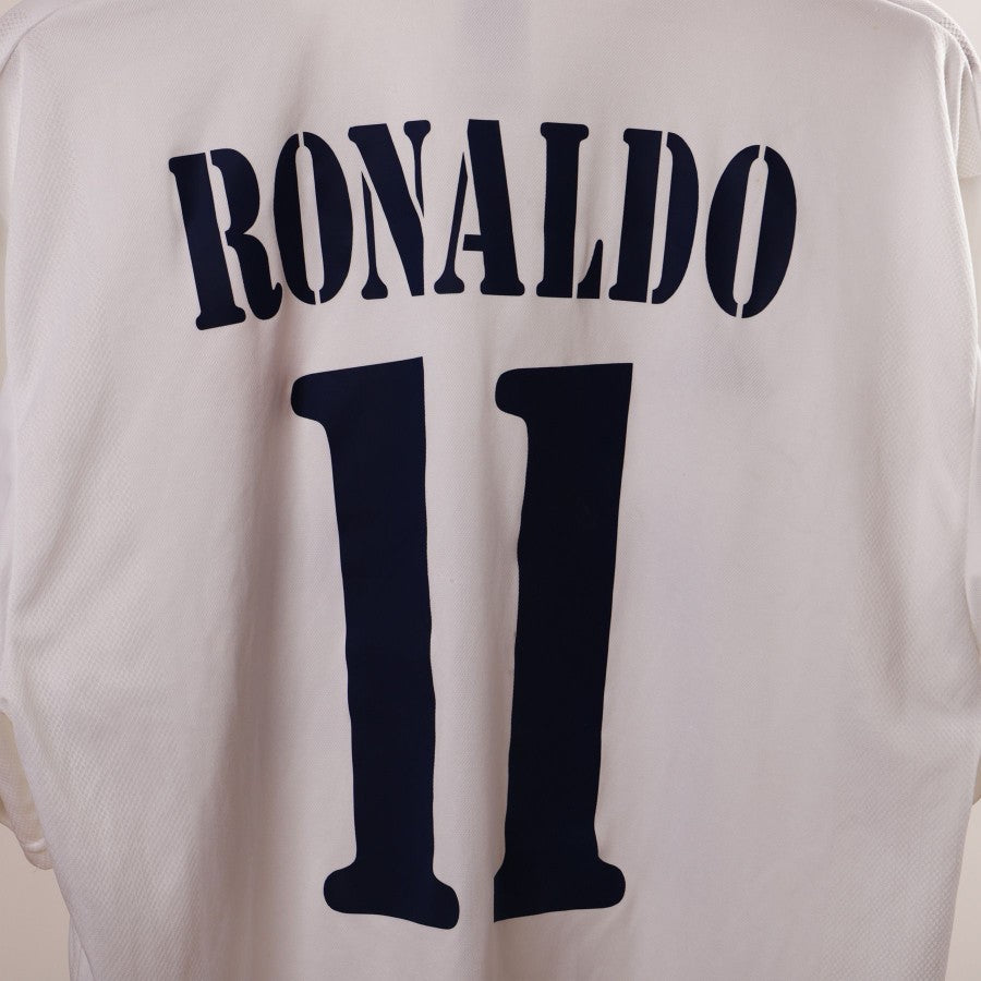 Jersey Retro Real Madrid Centenario Ronaldo 11 Manga Larga Versión Aficionado