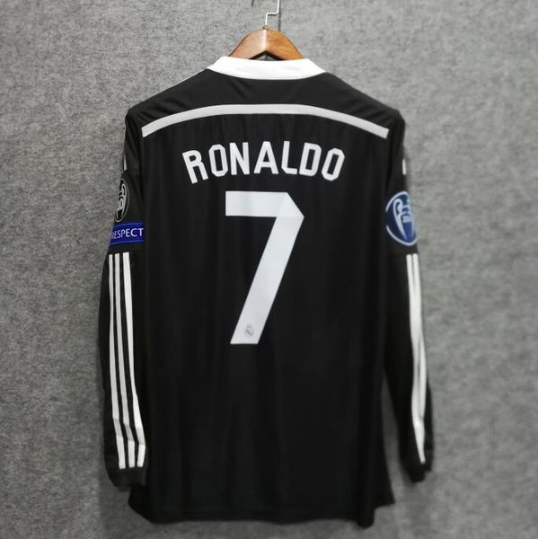 Jersey Retro Real Madrid Alternativa 14-15  Ronaldo 7 Manga Larga Versión Aficionado