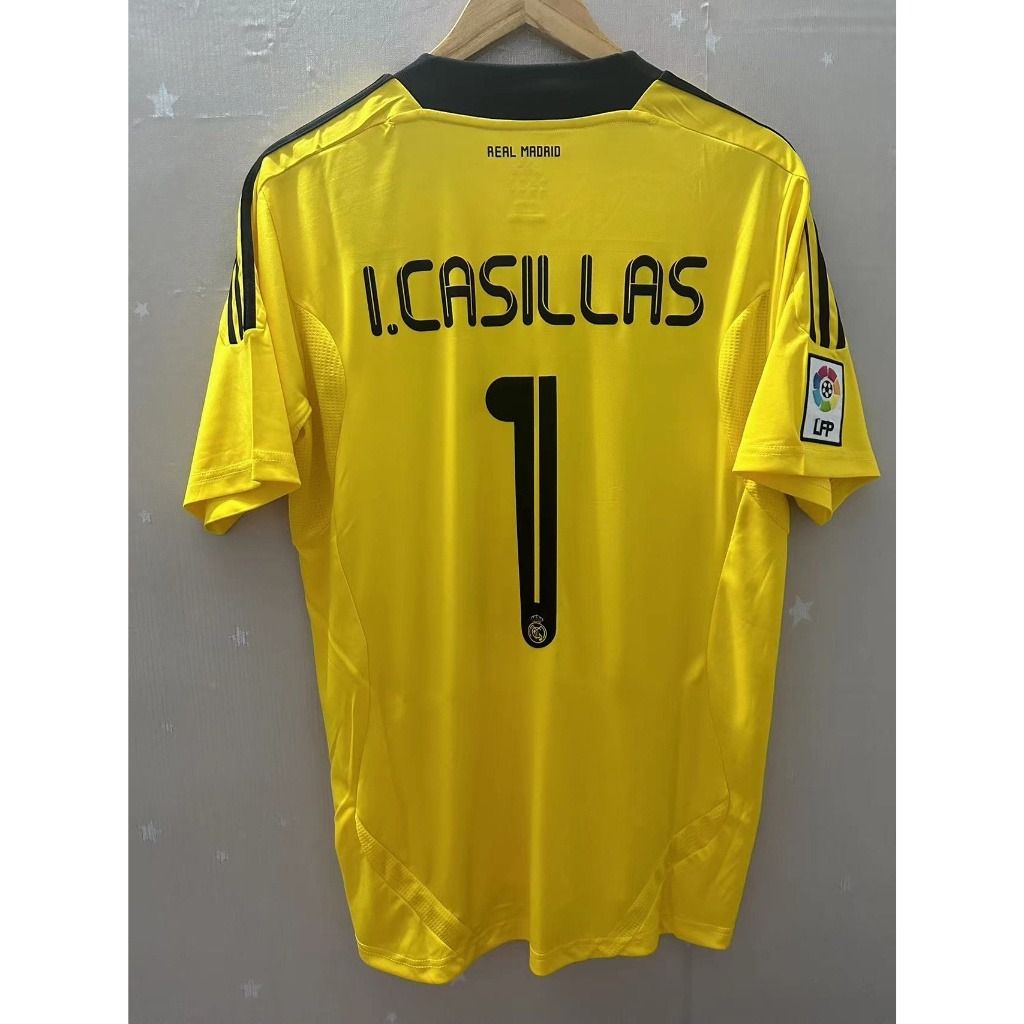 Jersey Retro Real Madrid Portero  11-12 Casillas 1   Hombre Manga Corta Versión Aficionado
