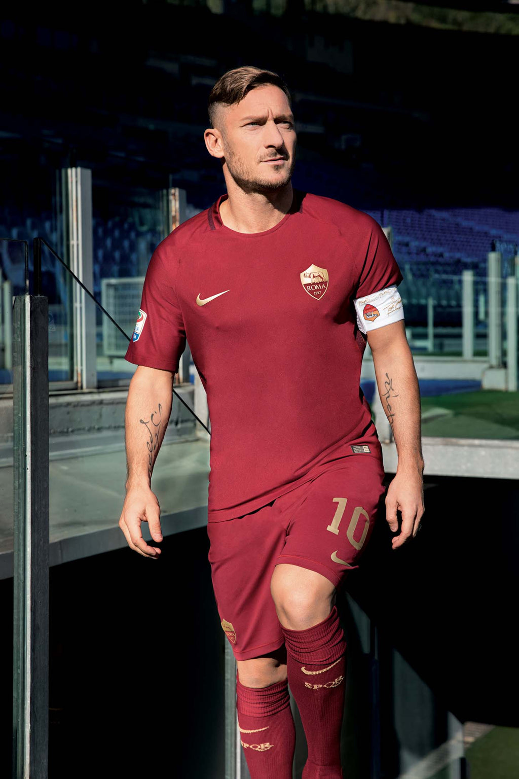 Jersey Retro AS  Roma Local 16-17 10 Totti Manga Corta Version Aficionado Calidad Premium