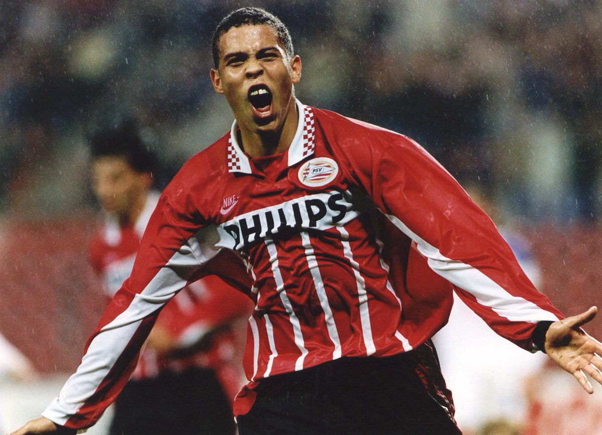 Jersey Retro PSV Local 95-96 9 Ronaldo Manga Corta Version Jugador