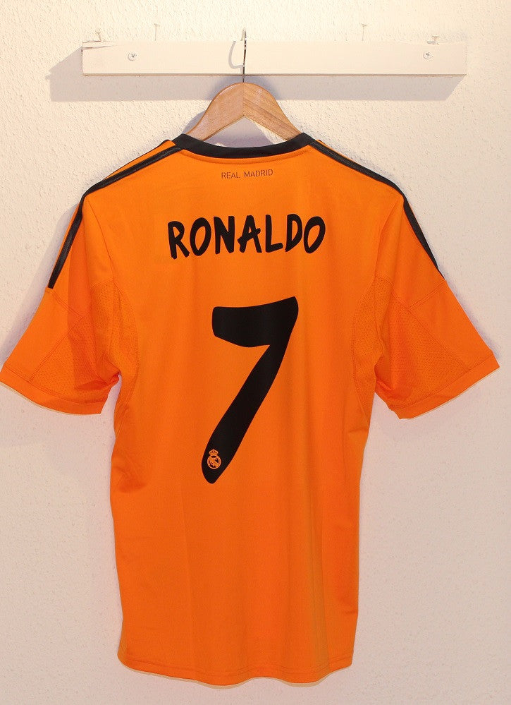 Jersey Retro Real Madrid Visita  13-14 Hombre Ronaldo 7 Manga Larga Versión Aficionado